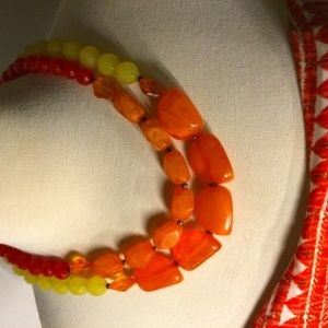 Peach beaded necklace